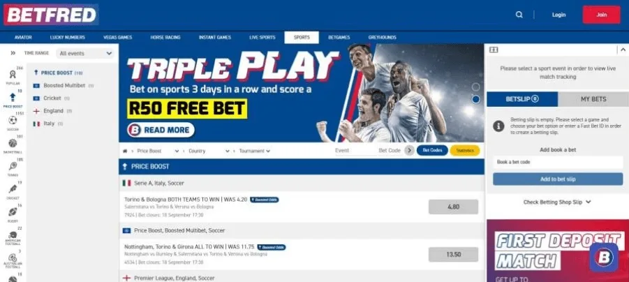 explorez les fonctionnalités de paris de Betfred