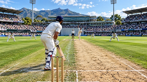 Inspection du pitch de cricket